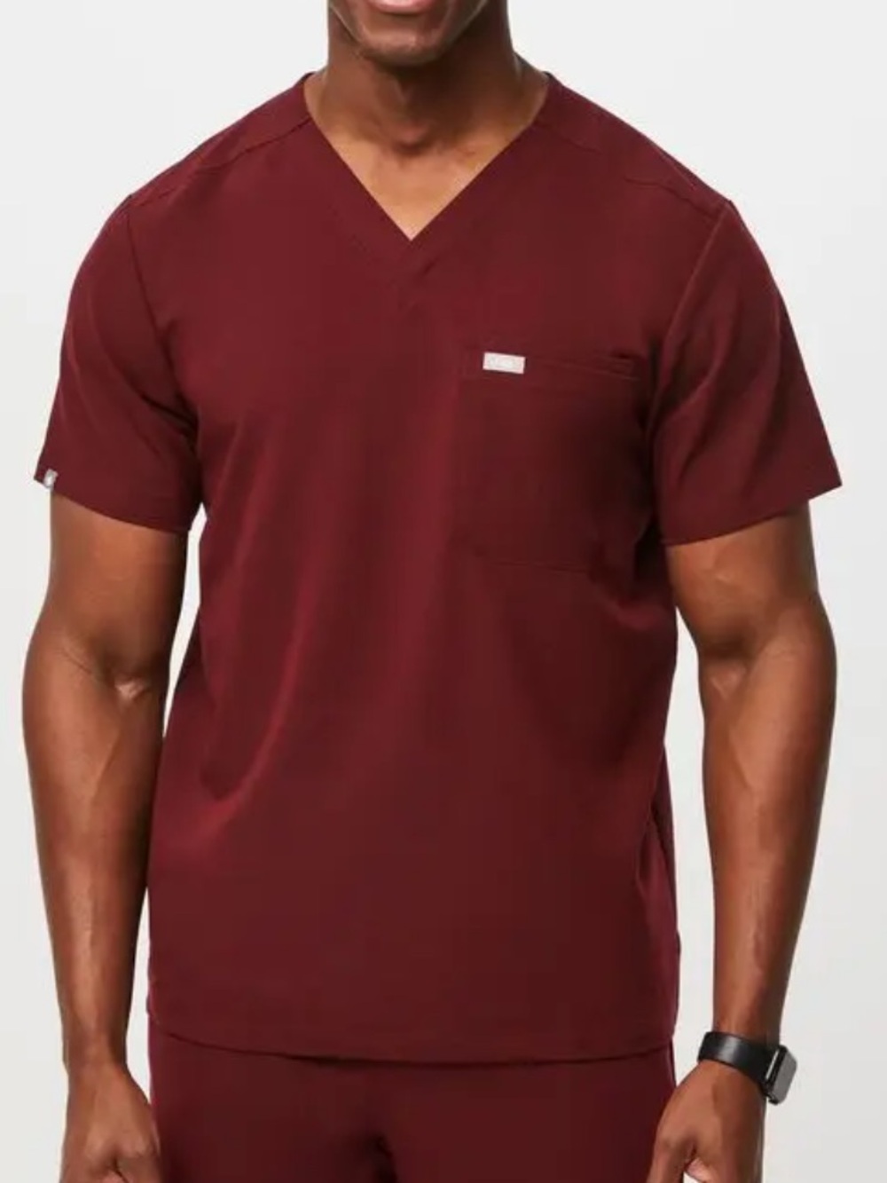 FIGS Leon Scrub Top in Burgundy